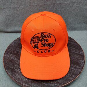 Bass Pro Shops Club Adjustable Snapback Hat Bright Orange Cotton